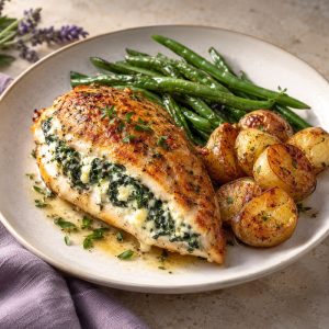 Ricotta & spinach stuffed chicken