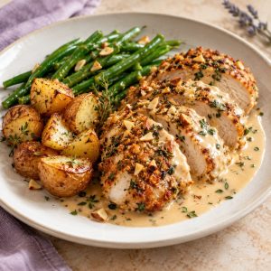 Almond & herb crusted chicken