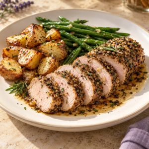 Rosemary & pepper crusted pork tenderloin