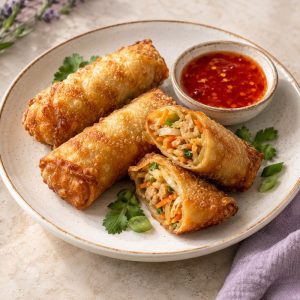 Eggrolls with chili sauce