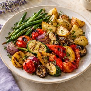 Grilled roasted medley veggies
